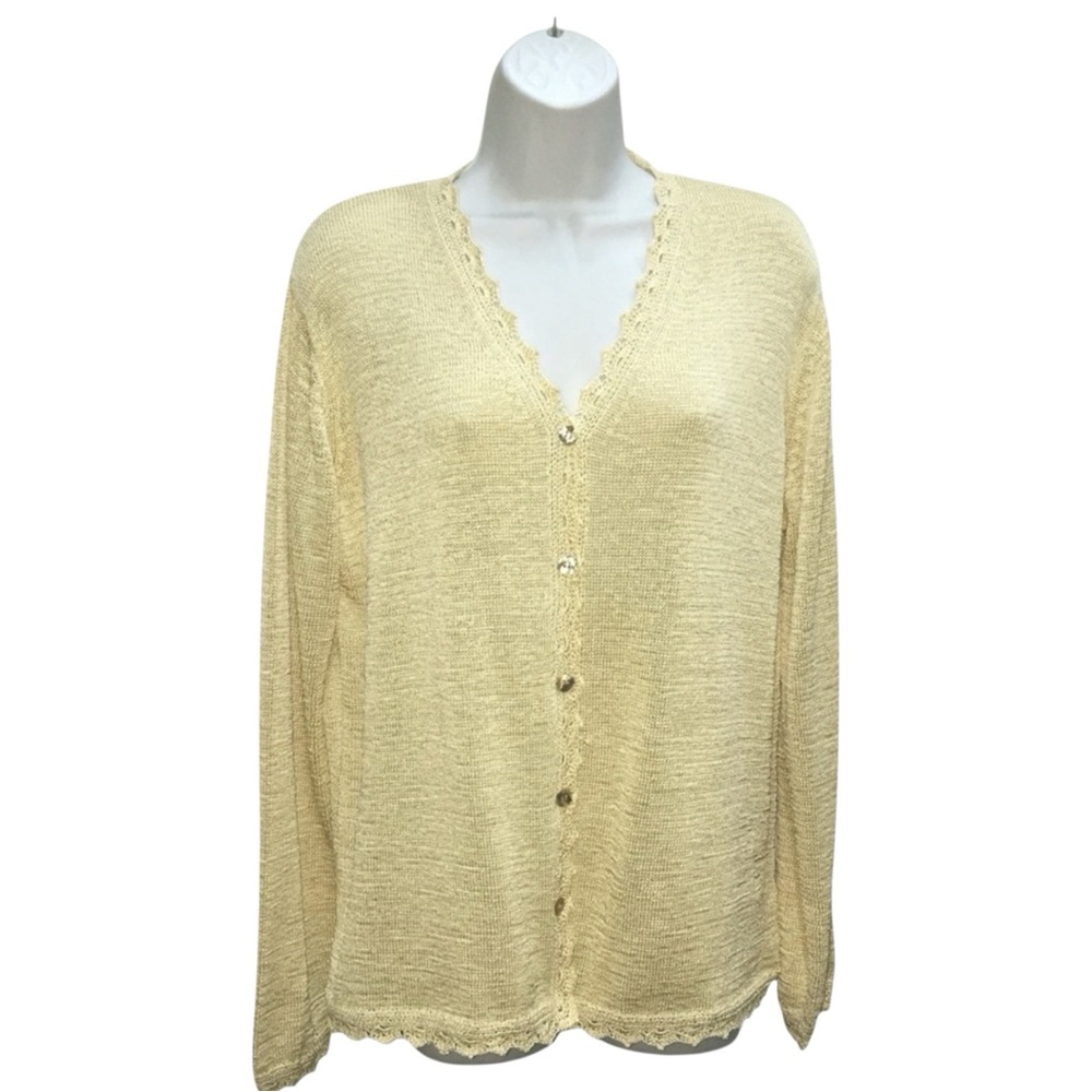 Cutter & Buck Knit Beige Button Down Cardigan - Women’s Large